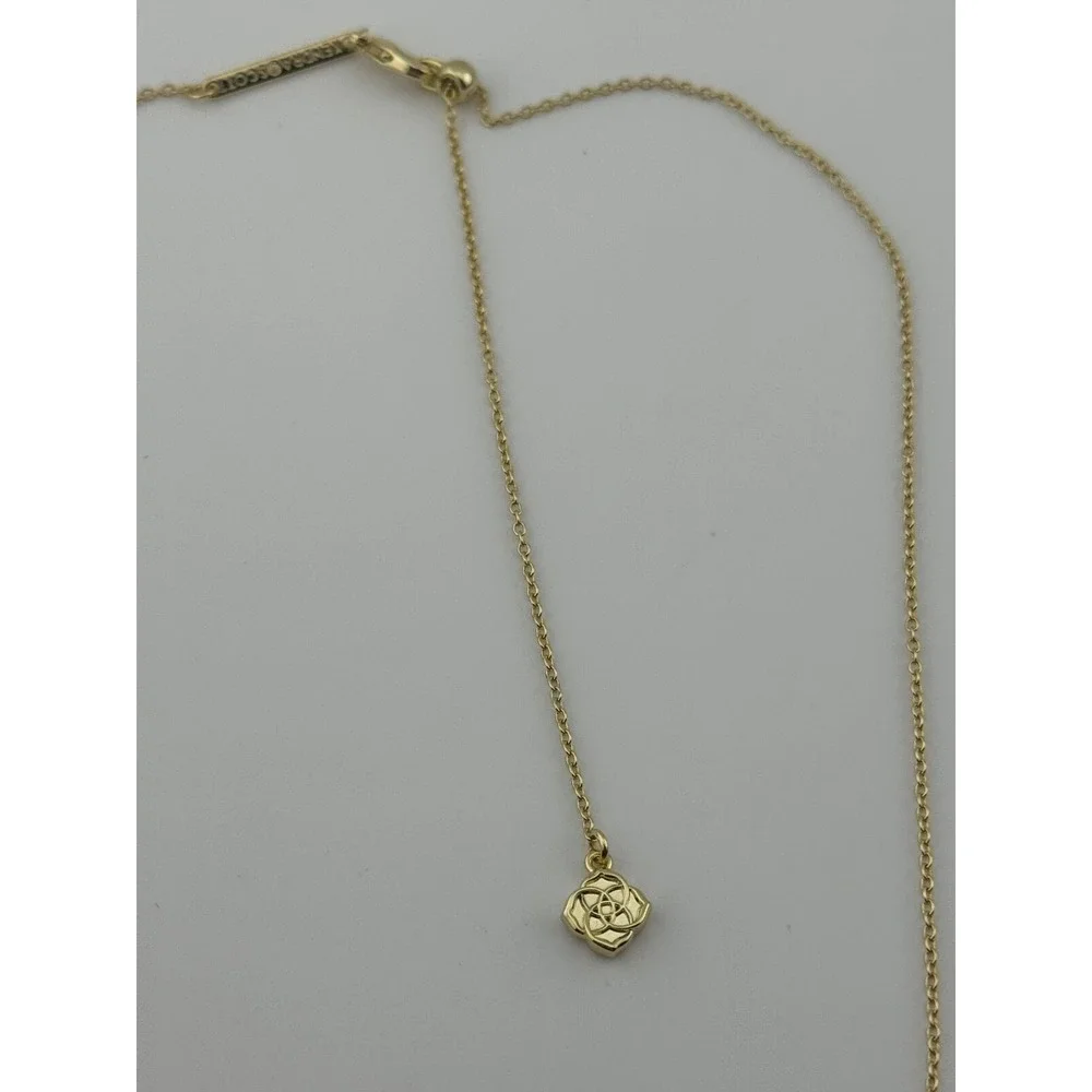 Kendra Scott Paisleigh Gold Tone Necklace Dark Peach Quartz